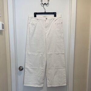 Banana Republic White High-Rise stretch Wide Leg Jeans